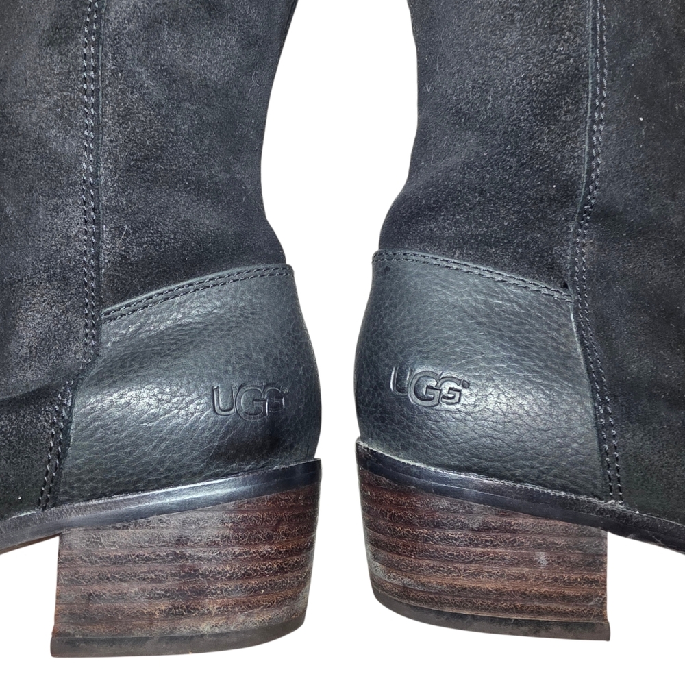 UGG Lou Moto Style Leather/Suede Boots- 7 - Picture 2 of 16